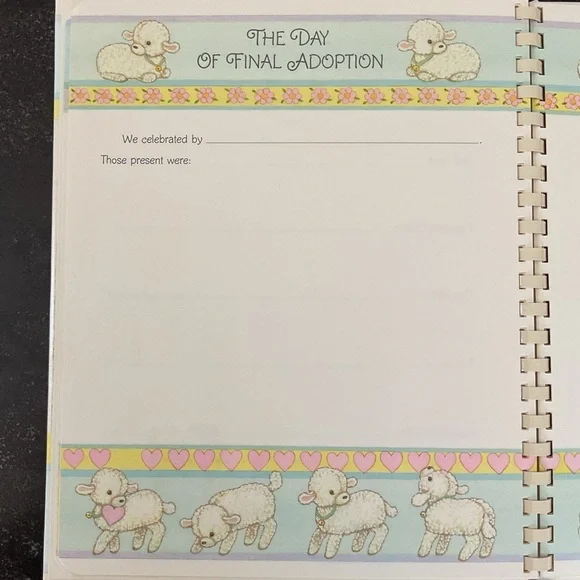 Vintage 80s Hallmark Keepsake Album adopted child baby memory book unisex - Picture 9 of 16